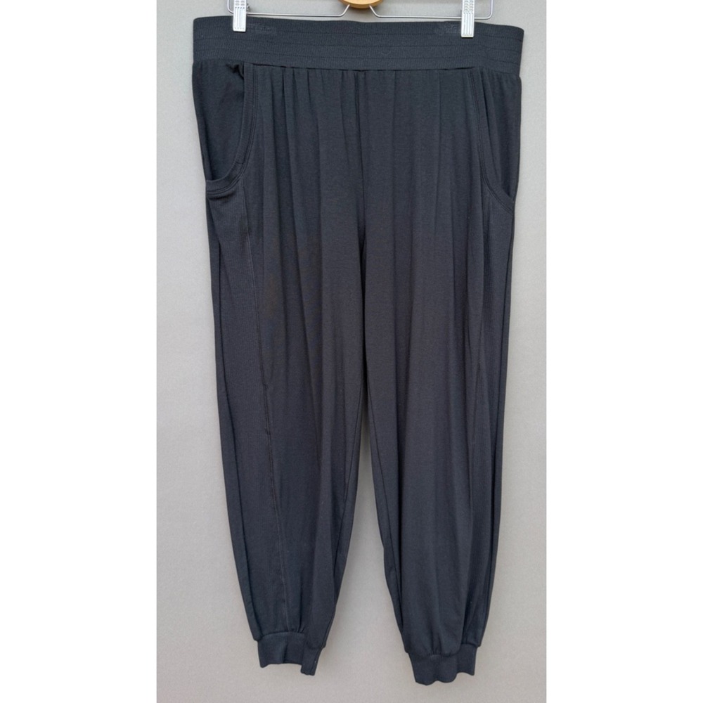 Anybody Pants Womens Large Black Lush Jersey Jogger Lounge Comfort Minimalist